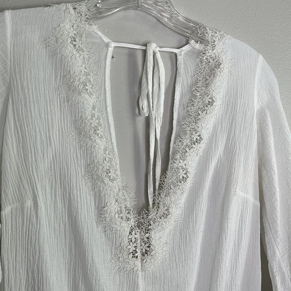 VICTORIA'S SECRET Boho Beach Pool Cover Up One Piece White Romper size Medium - Picture 5 of 13